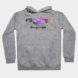 Albuquerque skyline in watercolor Hoodie